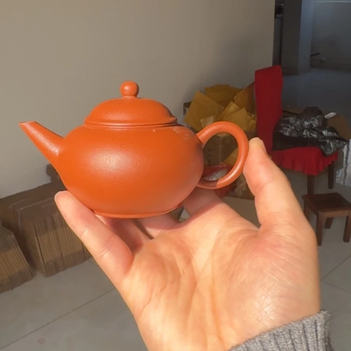 紫砂茶壶薄胎朱泥大水平120毫升
