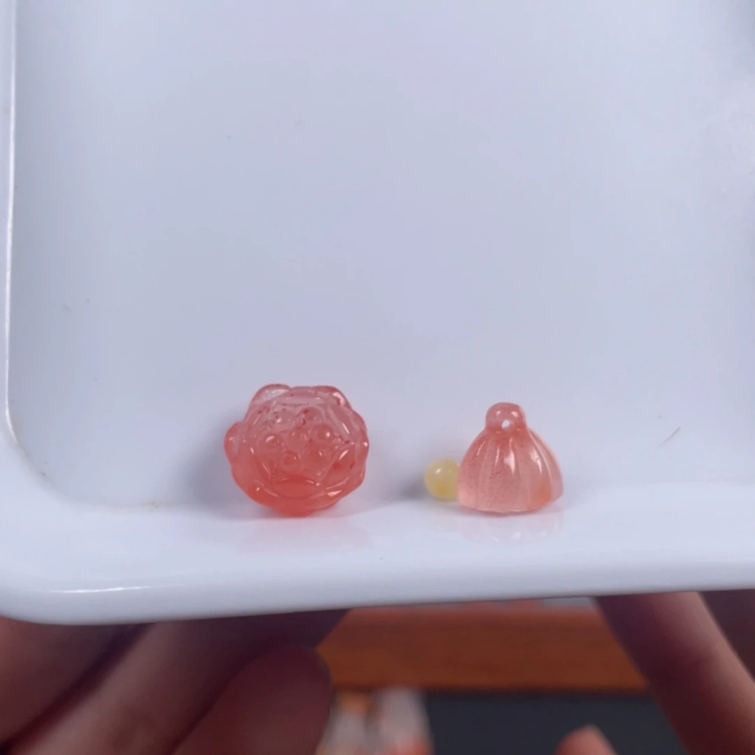 南红玛瑙好运莲莲手机挂未镶嵌馨*灰色线