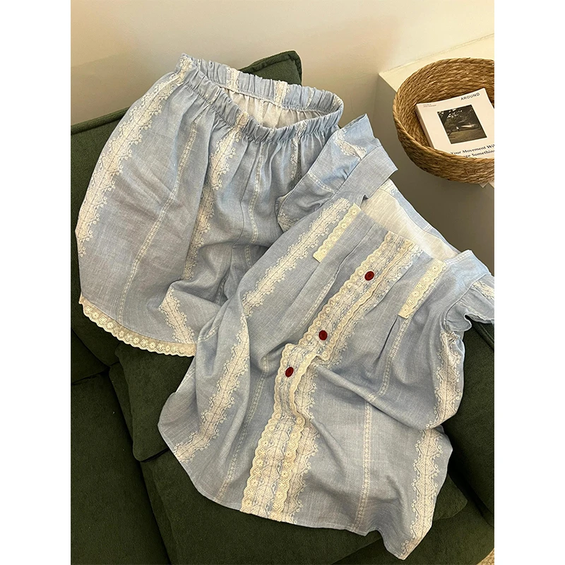 复古新中式高级设计感印花飞飞袖睡衣女春夏款2025新款家居服套装