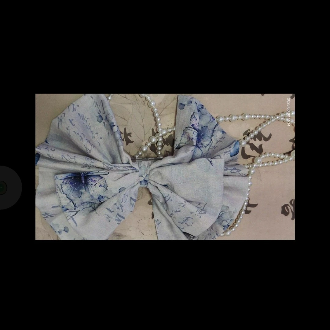 （菲雅简素阁自营品牌）中国风仿珍珠斜挎长链短链蝴蝶结手机链背夹