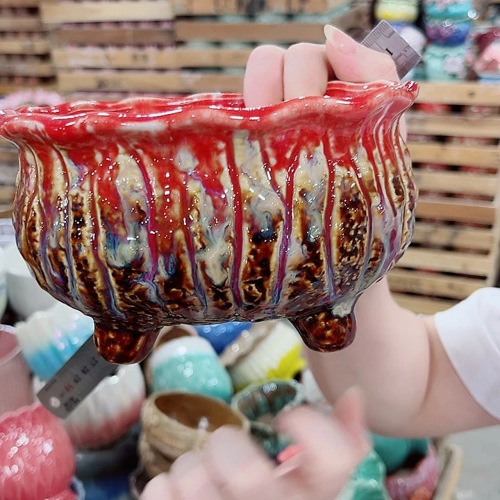 有孔.凑单10元陶瓷花盆发货！