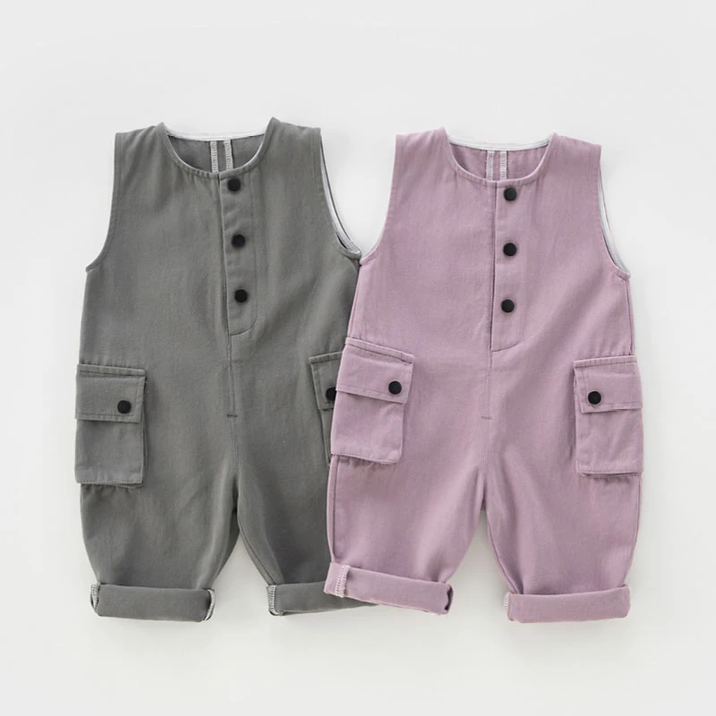 宝宝背带裤女1一5岁洋气工装休闲裤小童裤子春秋款婴儿连体裤6534