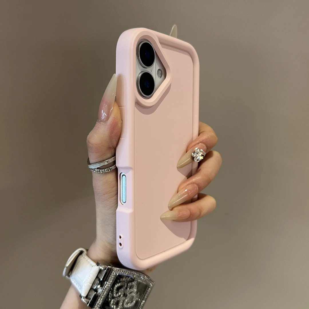 简约纯色硅胶适用iphone16promax手机壳15网红14情侣13全包软男女