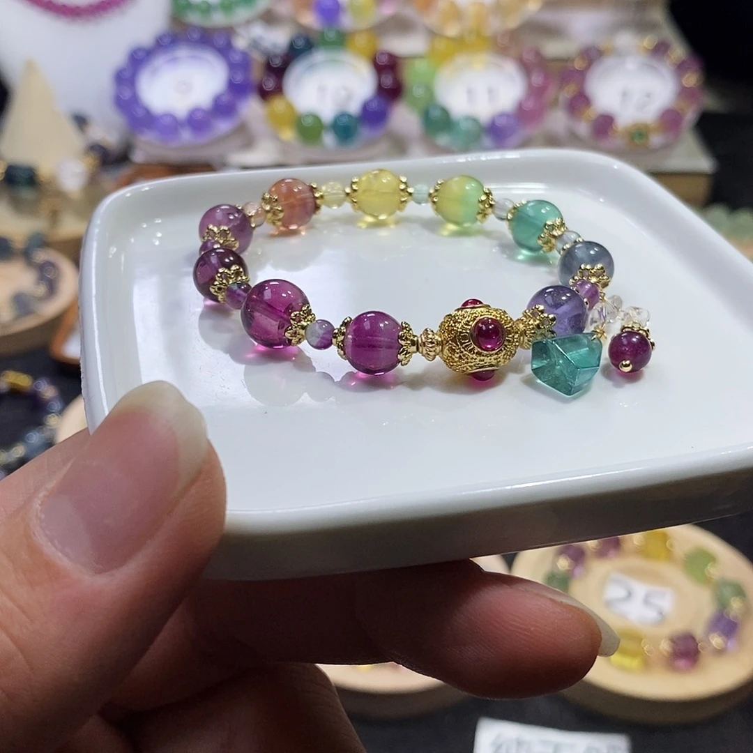 萤石手链未镶嵌彩虹9m