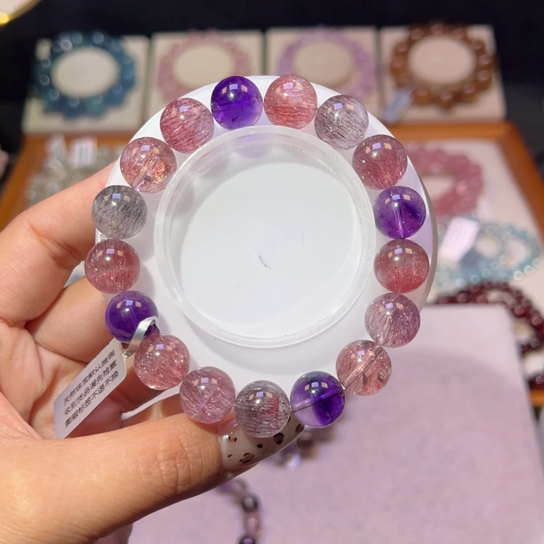 水晶手串未镶嵌～**～超七12.3m m