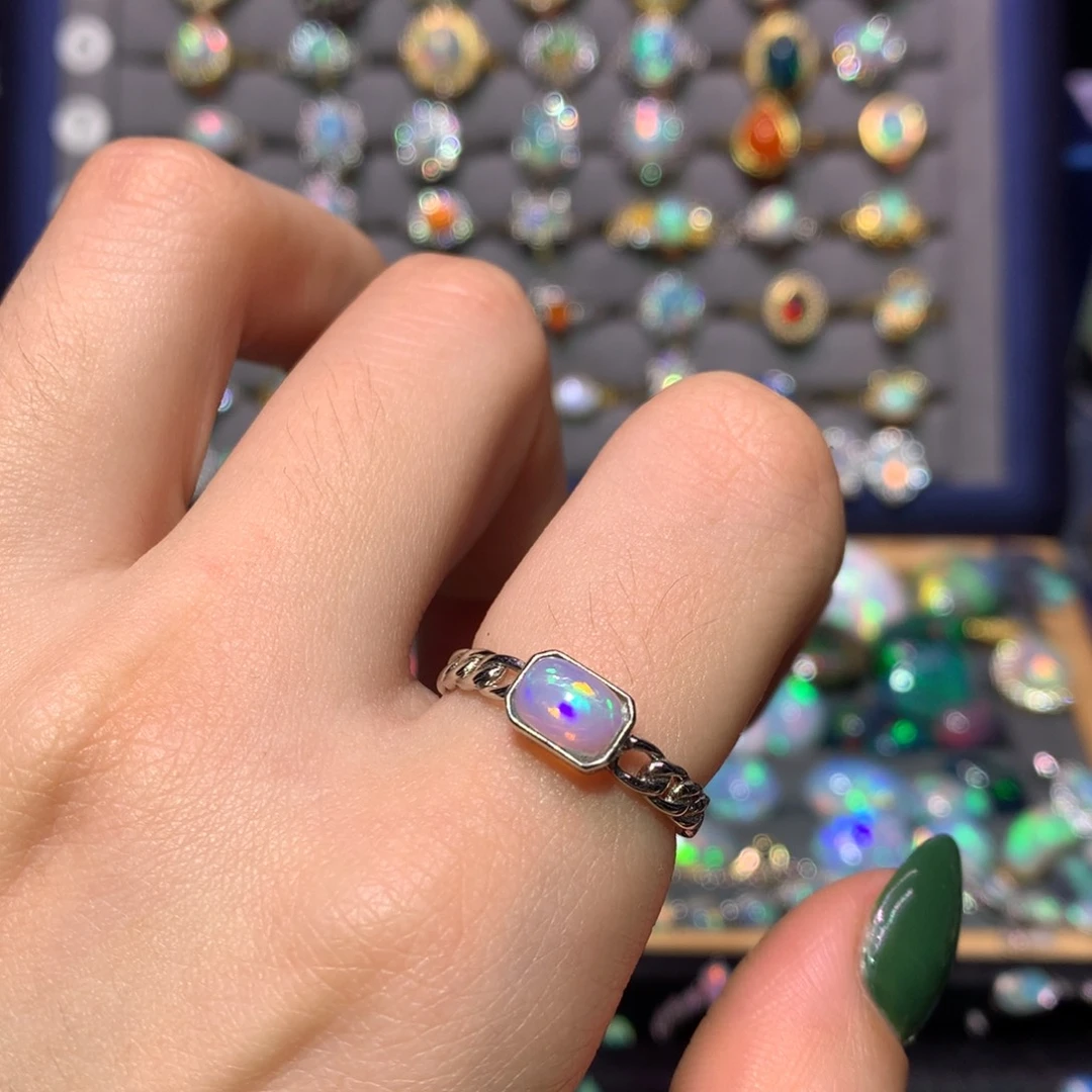 银S925镶嵌欧泊戒指款式