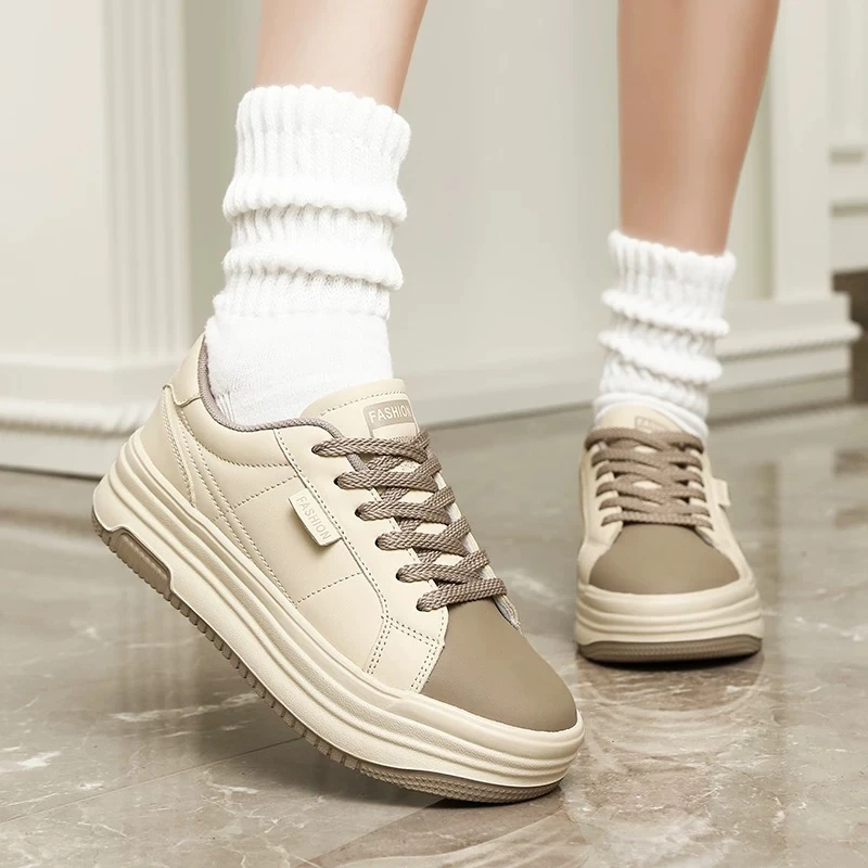 Ou Shi Yuan/欧诗媛春夏皮面板鞋小白鞋休闲鞋百搭学生潮鞋23019