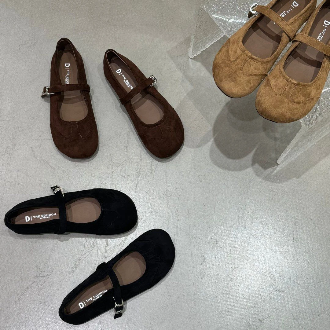 法式晚风玛丽珍女鞋2025新款秋季高级复古仙女气质中粗跟毛毛单鞋