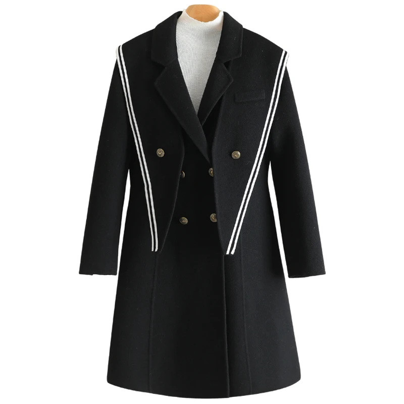 F2432-【卓】时尚百搭毛呢外套#ZJW58B043