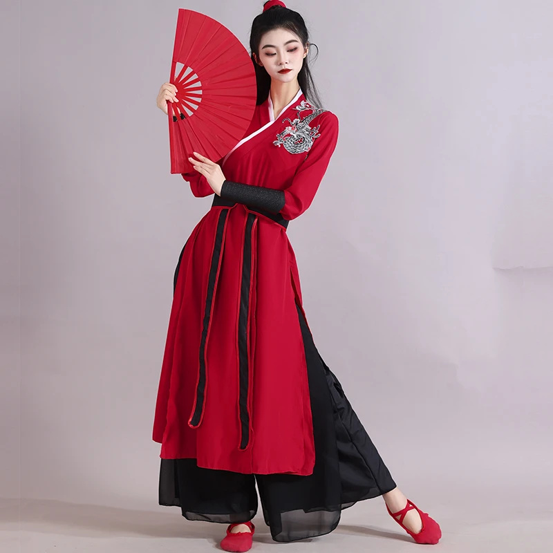 雪龙吟古典舞蹈演出服女扇子舞艺考夏辉老师同款古装侠客表演服装