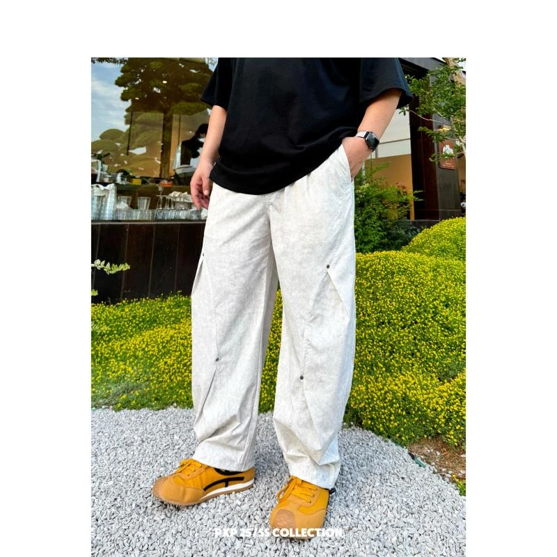 【户外弯刀裤】夏款新款长裤男装微胖潮牌胖子松紧腰大码男装81526