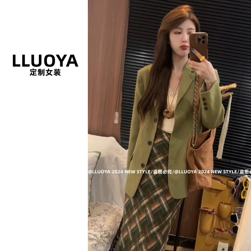 复古绿 气质百搭西装外套