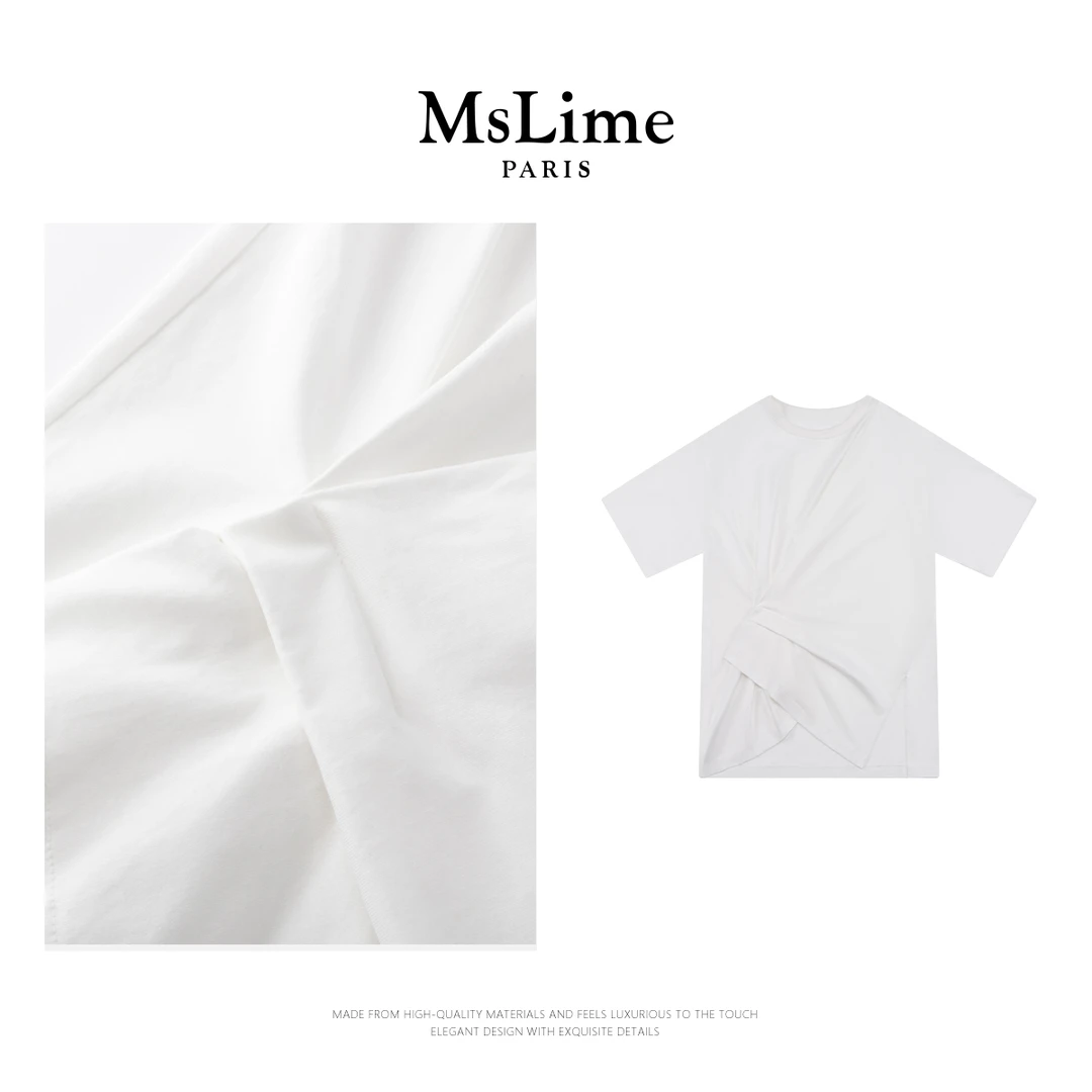 王嬛嬛MsLime25年新款【3D立裁】白色T恤 HD2A0934
