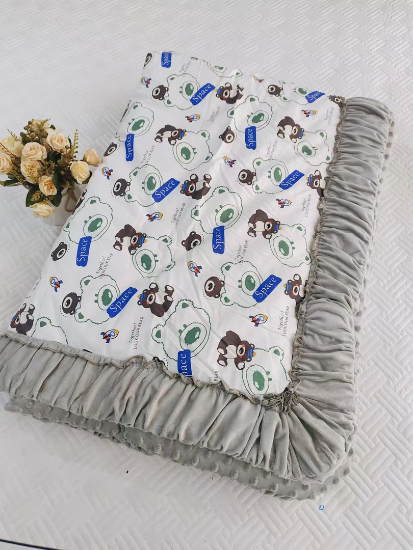 花边款全棉印花单人豆豆被150*200微瑕～H193