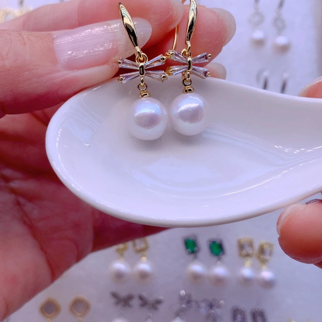 淡水珍珠合金耳饰