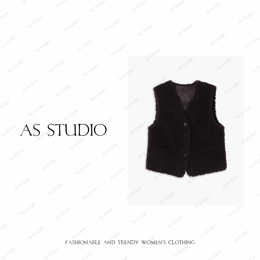 【AS澳毛卷】25新超软减龄百搭保暖皮毛一体马甲AS25DMJ03602