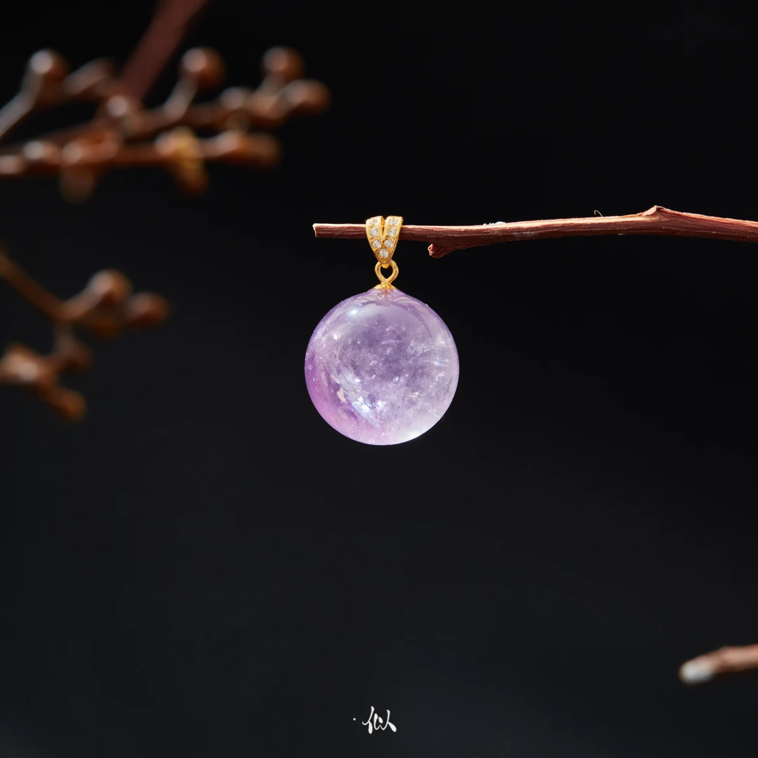 L【时序】·似梓珠宝· 紫水晶圆珠吊坠  SZCC1650165