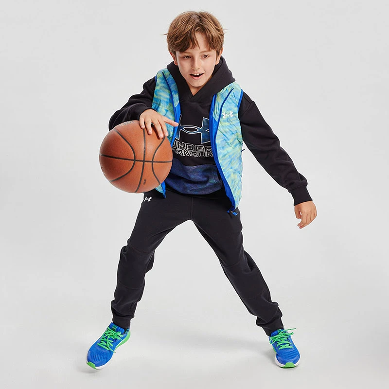 安德玛童装秋季男童针织运动长裤中大童户外透气舒适时尚休闲裤