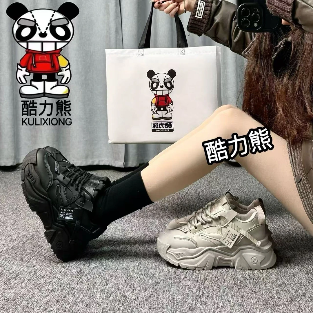 酷力熊复古港风老爹鞋女新款保暖百搭休闲运动鞋118