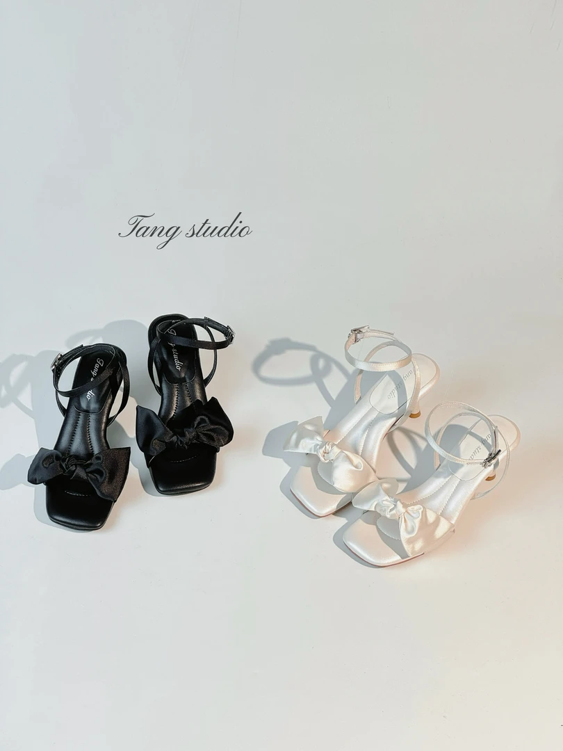 【Tang Studio】清冷白月光女神方头软底高跟凉鞋 6cm T252