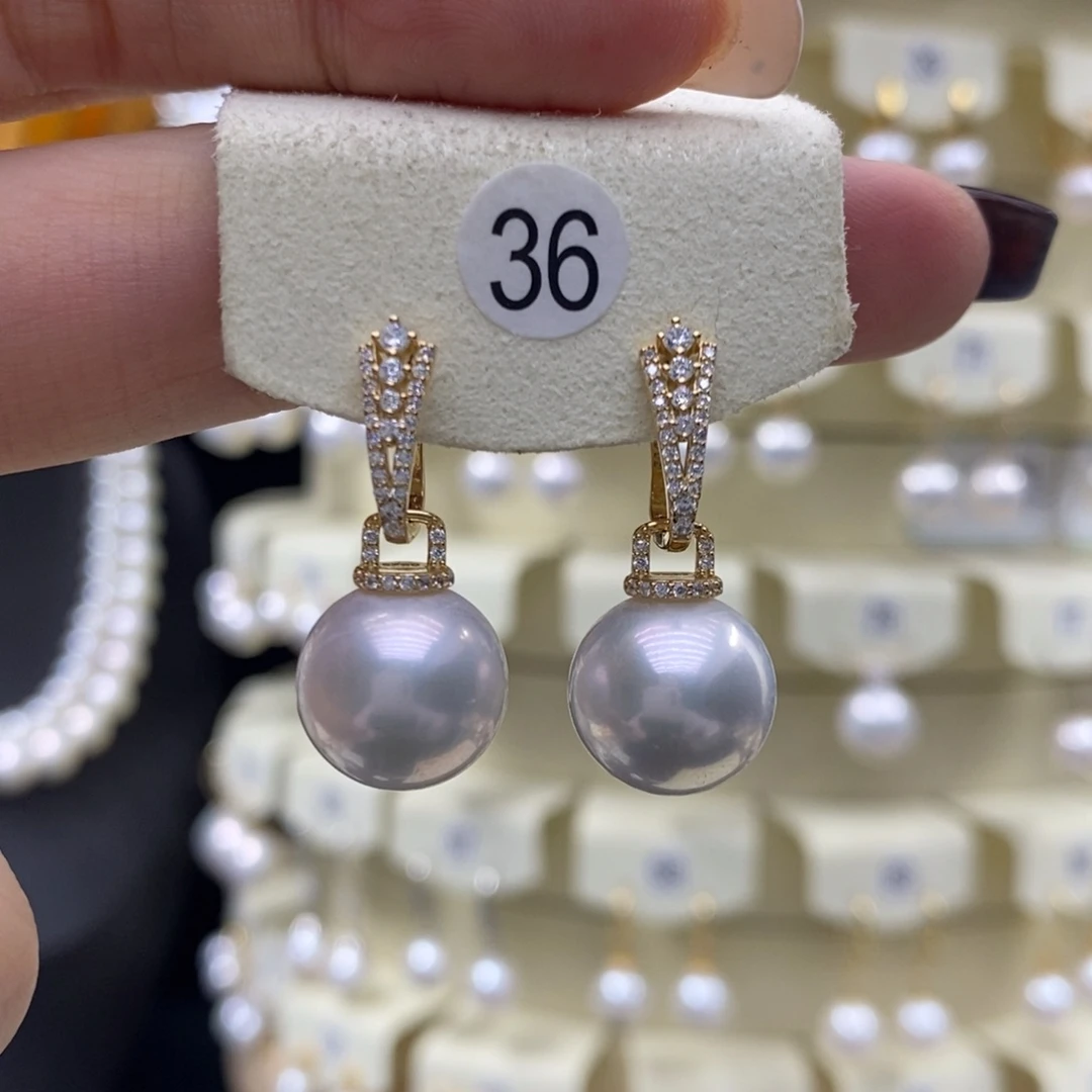 淡水珍珠耳饰银S925镶嵌