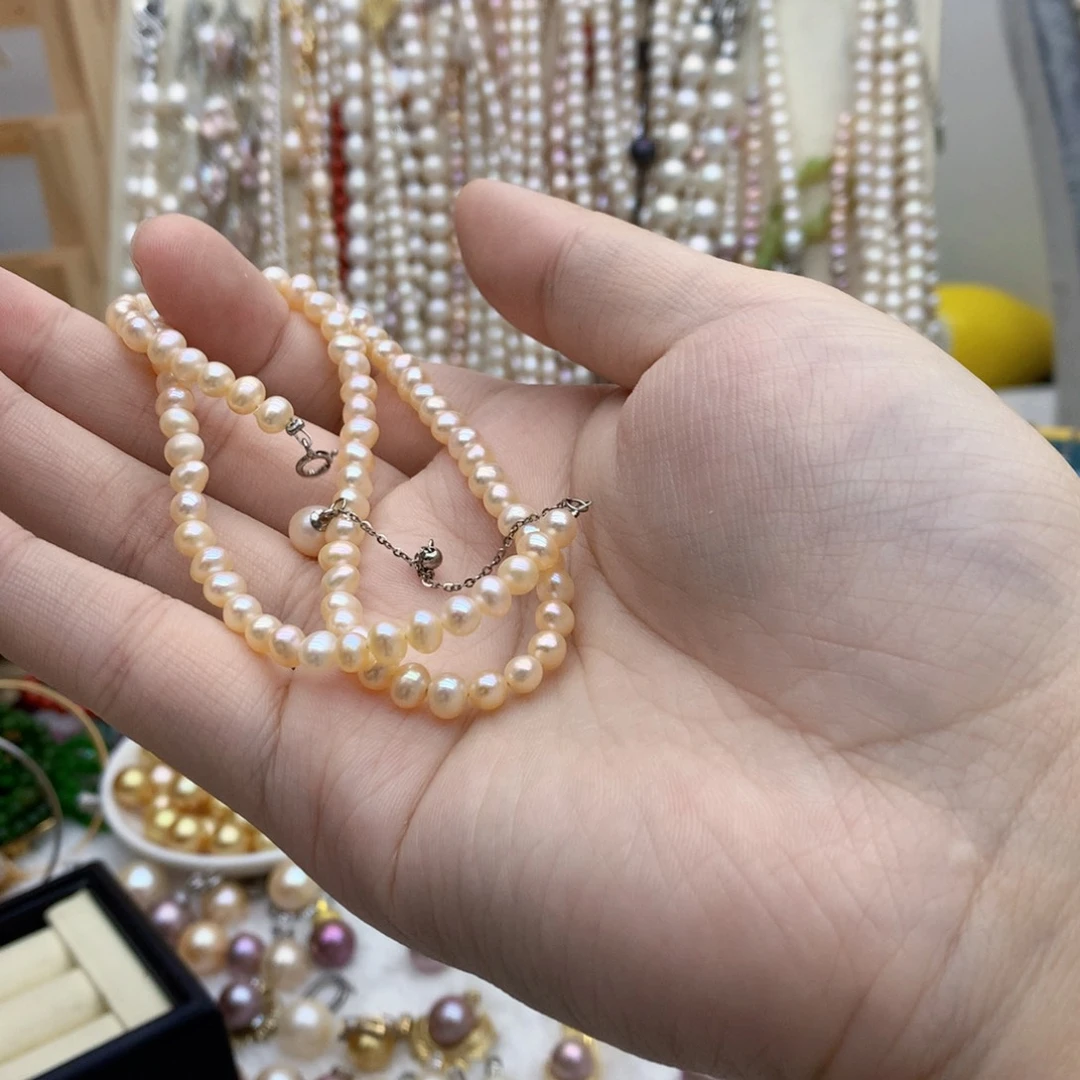 淡水珍珠颈饰银S925镶嵌