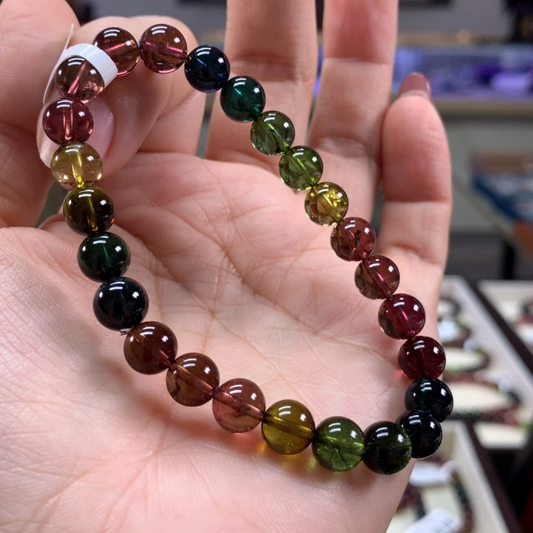 碧玺手链未镶嵌7:6毫米左右