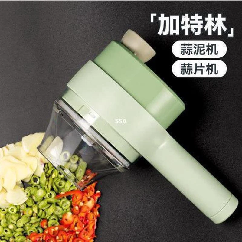 高颜值无线电动切菜神器蒜泥神器蒜蓉捣蒜器蒜片自动压拉搅蒜器