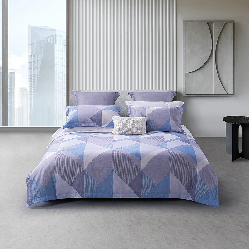 【暖冬精选】秋冬几何60s长绒棉高支高密贡缎床品套件禛格风尚
