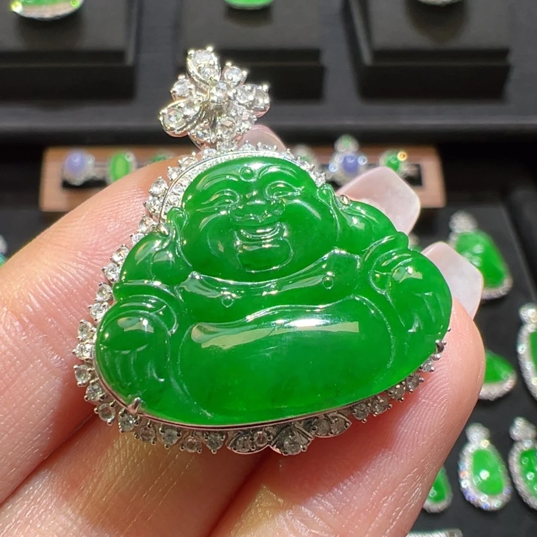 翡翠颈饰18K金镶嵌收到货48小时鉴赏期