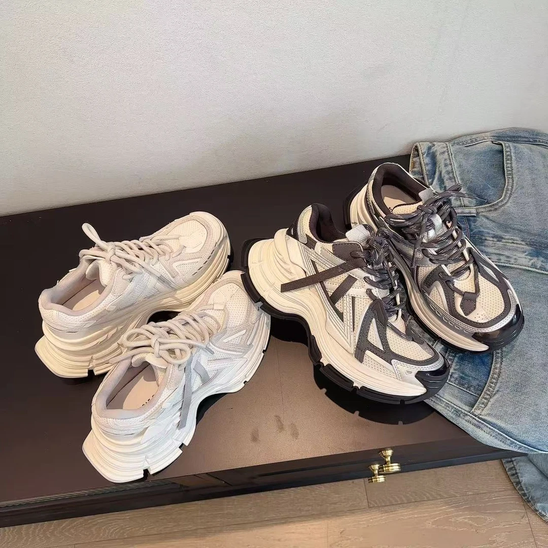 【欧货】 2025春季百搭潮款老爹鞋厚底休闲鞋跟高6CM 6689-2