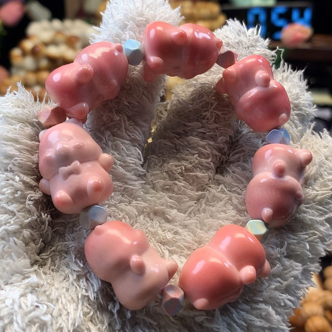 菩提根/象牙果吊坠粉熊熊