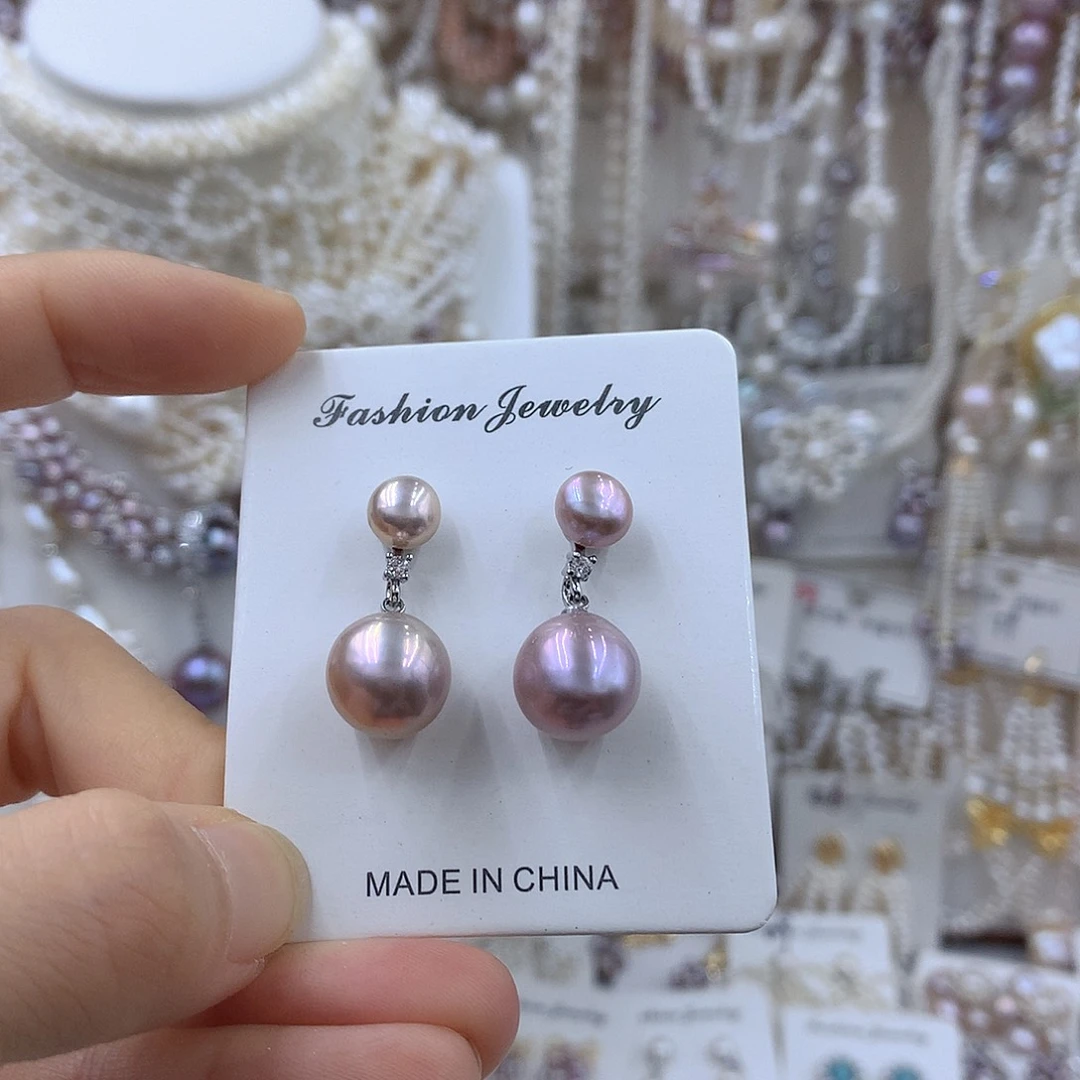 项链耳饰淡水珍珠银S925镶嵌