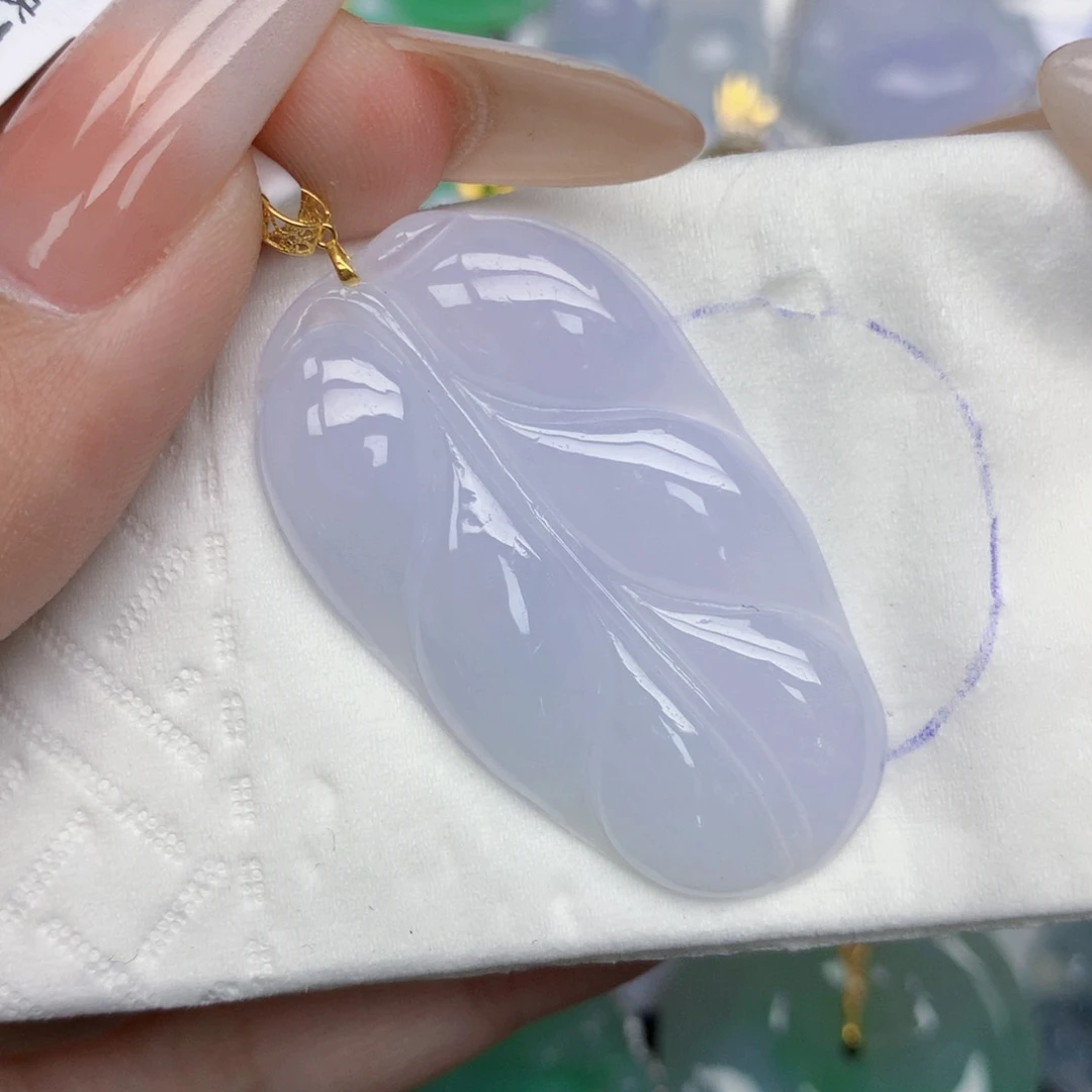 翡翠18K金镶嵌颈饰天然缅甸翡翠a货百元以上9元证书费自理