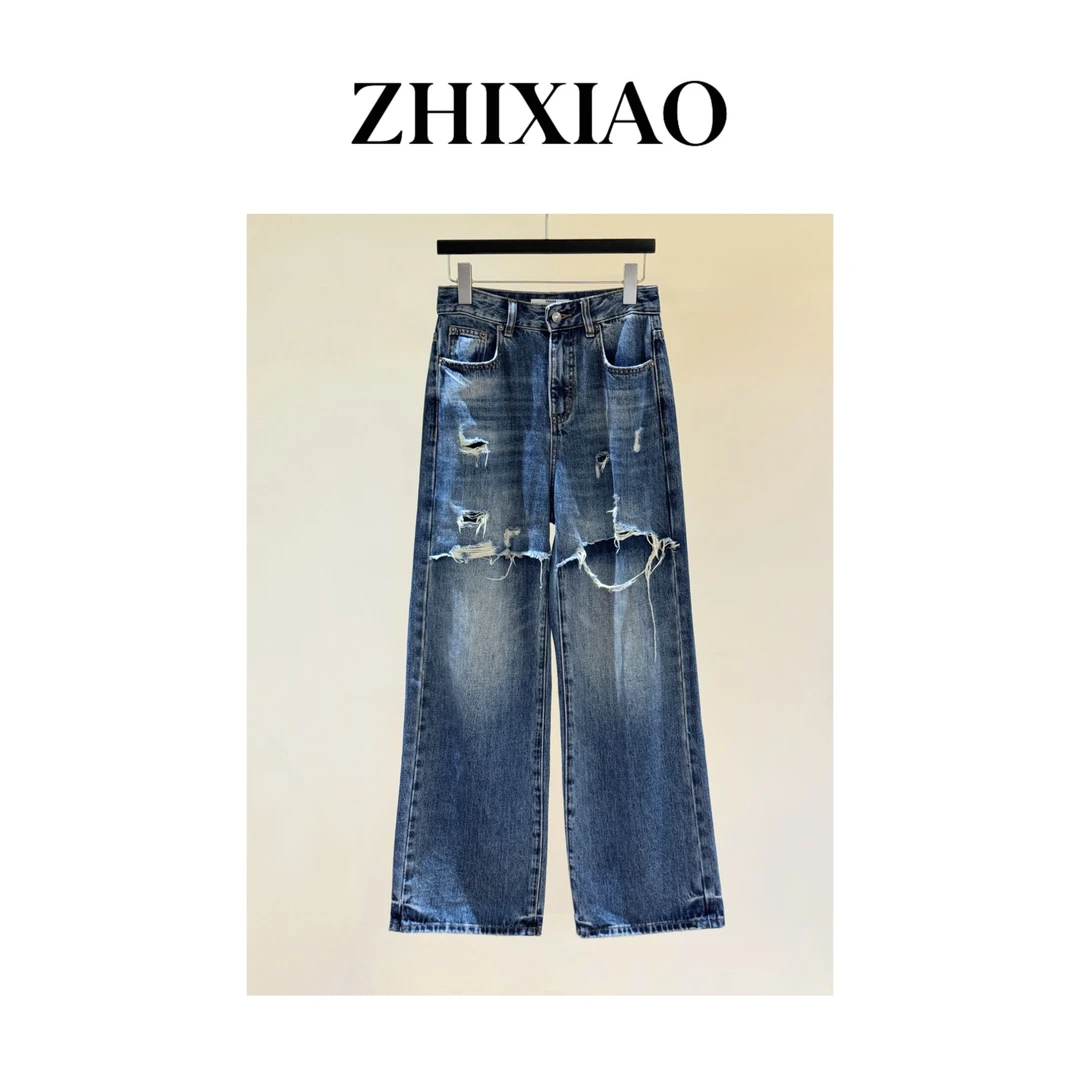 【ZHIXIAO】秋冬新款：破洞牛仔裤8029-1