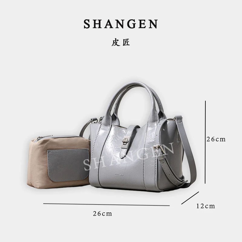 【尚恩CC】SK-82808-浅灰蓝-轻奢时尚女士新款手提单肩斜挎包