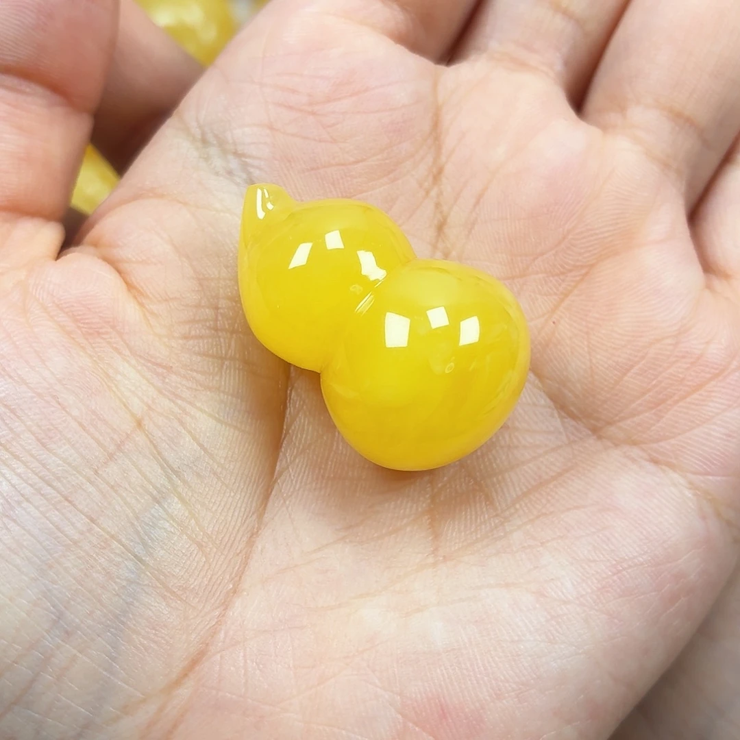 蜜蜡未镶嵌颈饰焦皮妖花葫芦