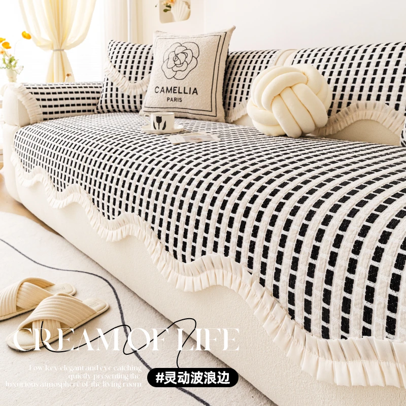 法式高级感沙发垫四季通用2025新款雪尼尔防猫抓坐垫防滑异形盖布