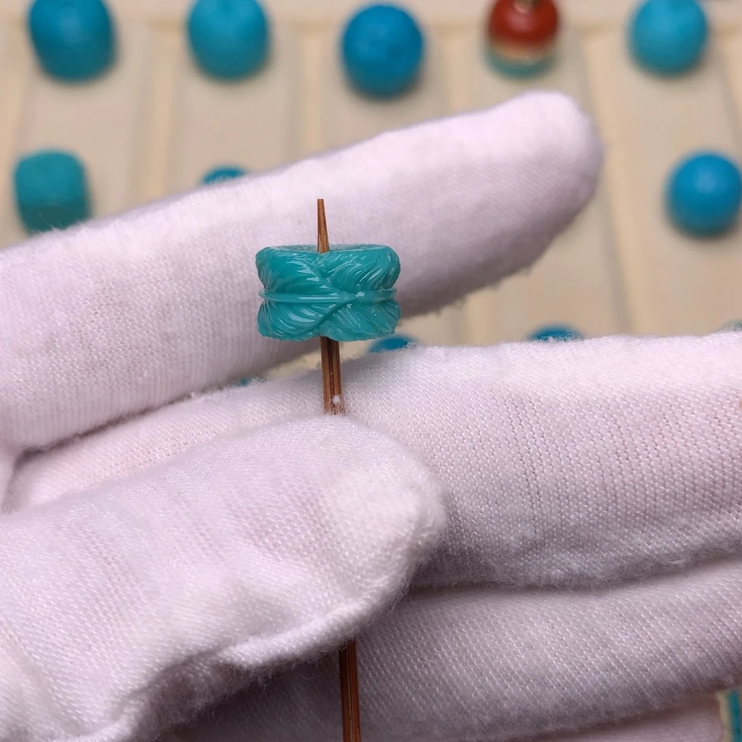 绿松石未镶嵌绿松石羽毛扣12