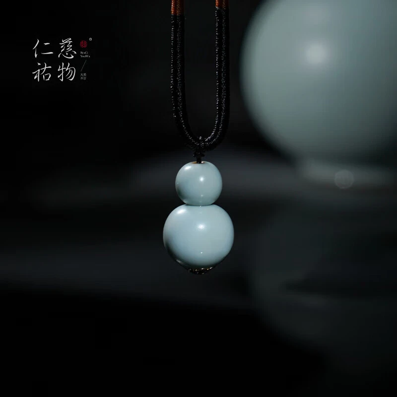 汝窑福禄吊坠项链轻奢小众感精致挂件送妈妈女友礼物