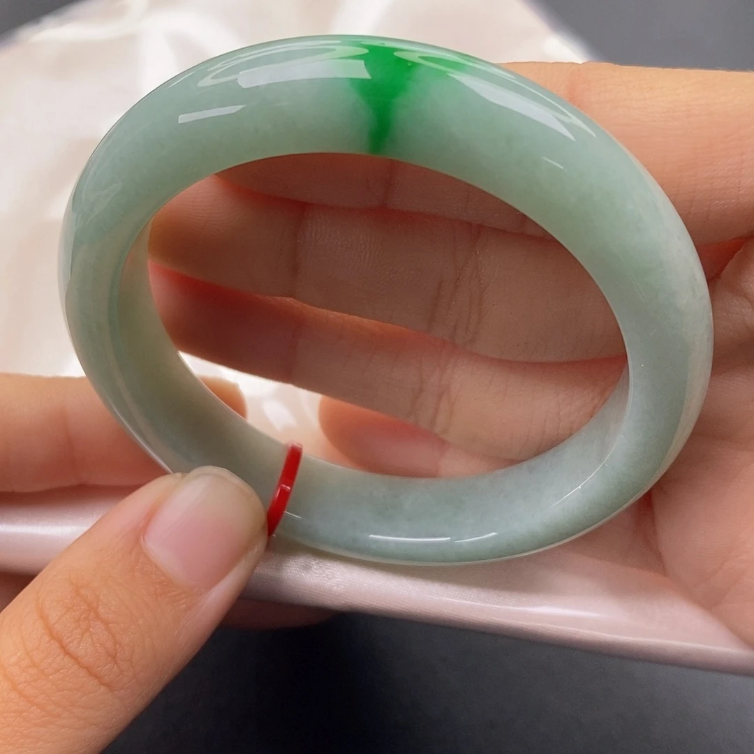 翡翠未镶嵌手镯5354正圈