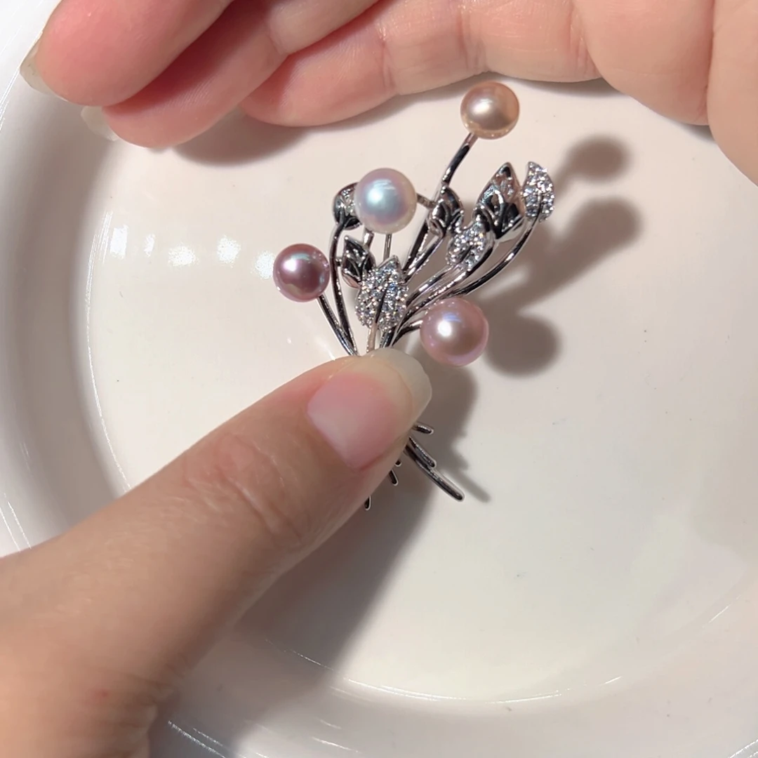 淡水珍珠合金极光炫彩天然珍珠