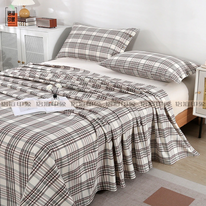 母婴A类老粗布床单100%纯棉精梳棉加厚超柔软四季款三件套手织布