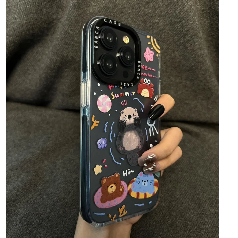 欧克里里水獭派对适用苹果16promax手机壳15/14plus三合一131211
