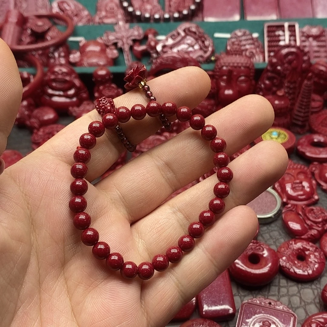 顺***然天然辰砂朱砂手串