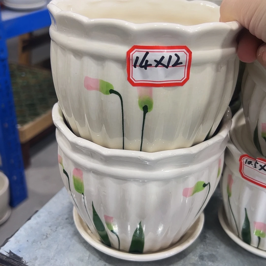 外贸尾单陶瓷花盆凑10米包邮