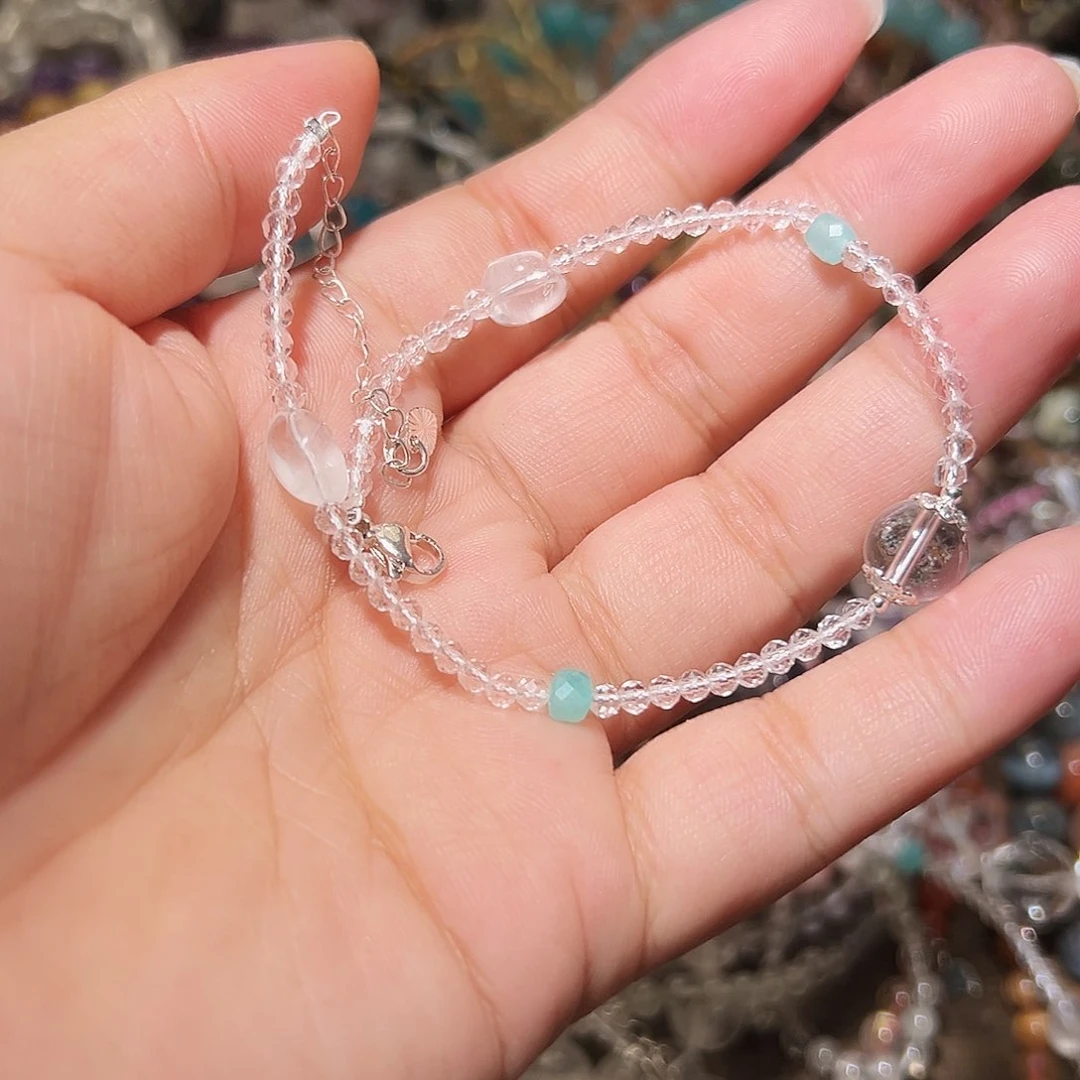 水晶手链未镶嵌喜马拉雅白水晶脚链