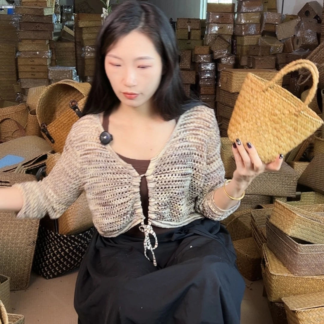 草编包/草编收纳盒带瑕疵