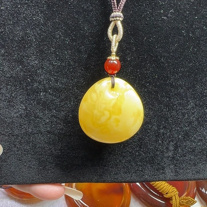 琥珀颈饰未镶嵌天然波罗的海蜜蜡公主扣吊坠13克