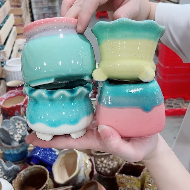 有孔.凑单10元陶瓷花盆发货！